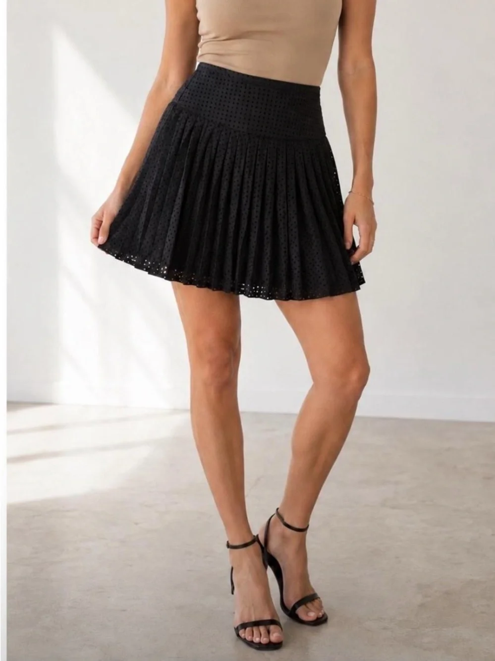 J CREW Pintuck bow mini skirt in ramie Black Eyelet Whimsigoth Mini Skirt Size 0